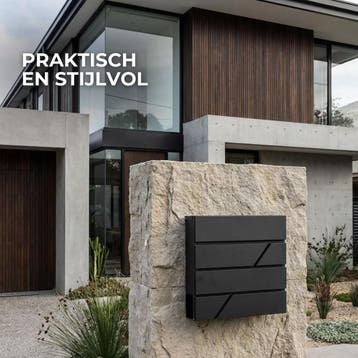 ParcelXL Brievenbus - Wandbrievenbus - Zwart, Tuin en Terras, Verzenden, Nieuw, Staal, Staande brievenbus