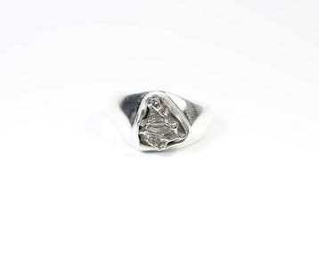 Meteoriet Campo del Cielo ring / nieuw 925. Sterlingzilver -