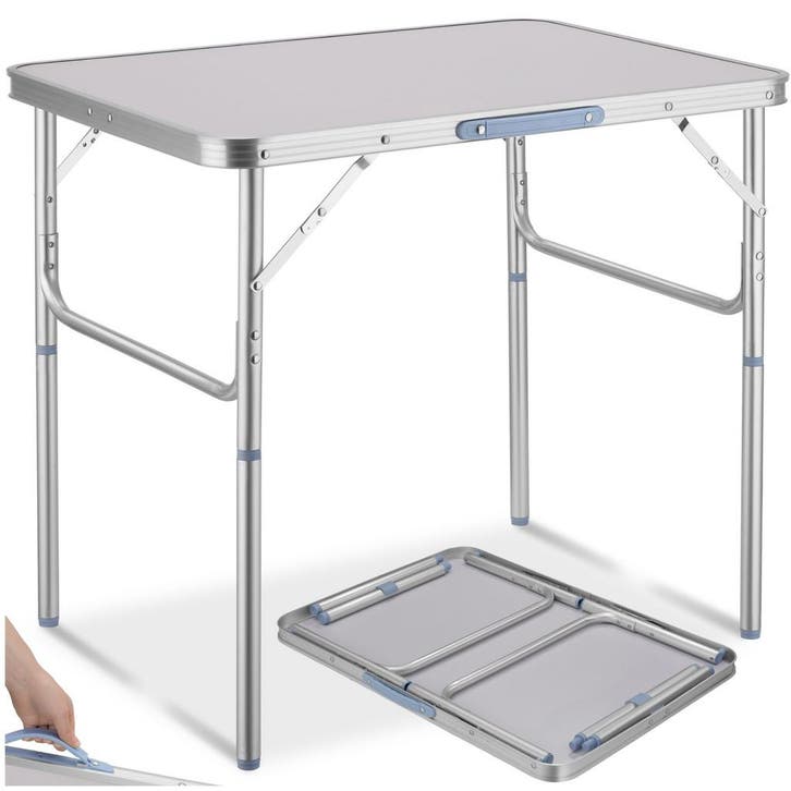 Aluminium campingklaptafel 75 x 55 x 68 cm - grijs, Caravans en Kamperen, Kampeeraccessoires, Verzenden