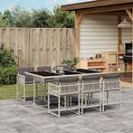 vidaXL 7-delige Tuinset met kussens poly rattan grijs, Verzenden, Nieuw, Tuinset
