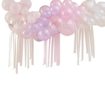 Roze Ballonnenboog Pastel Doorzichtig DIY Set, Verzenden, Nieuw