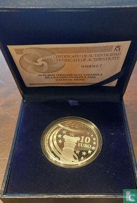 Spanje 10 euro 2010 (PROOF) Spaans voorzitterschap van d..., Timbres & Monnaies, Monnaies | Europe | Monnaies euro, Verzenden