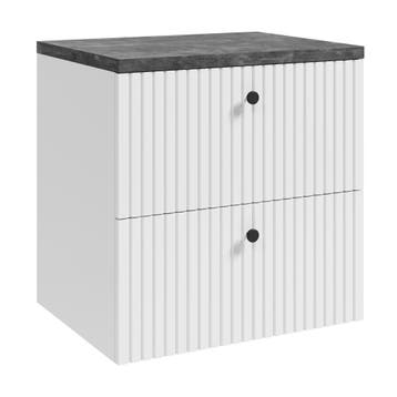 Badplaats Wastafelkast Saros 60 cm - Wit -  Met Bovenblad, Verzenden, Nieuw
