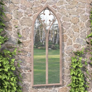 vidaXL Tuinspiegel 100x45 cm ijzer zandkleurig, Verzenden, Nieuw