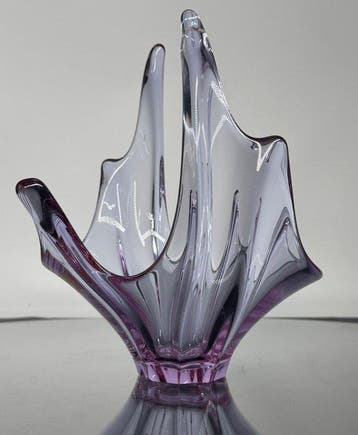 Val Saint Lambert - Centre de table - Cristal - Coupe rose, Antiquités & Art, Antiquités | Verre & Cristal