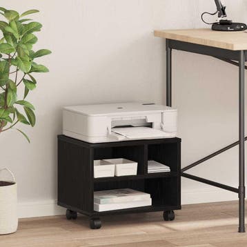 vidaXL Printerstand Zwart Eiken 41 x 32 x 34,5 cm Bewerkt, Verzenden