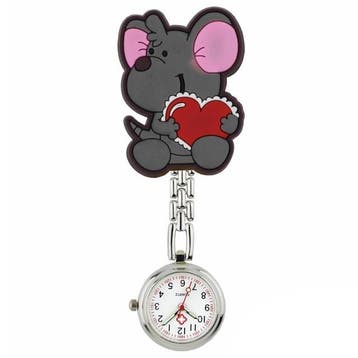 Fako - Verpleegstershorloge - 3D Ketting - Muis Met Hart, Verzenden, Nieuw