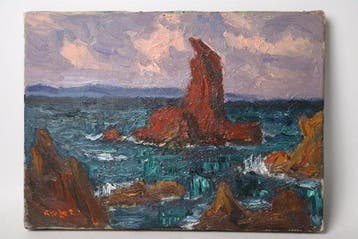 « Sasagawa no Nagare » – Paysage marin japonais expressif à, Antiek en Kunst