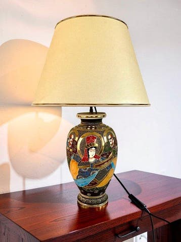 asano - Lampe - Porcelaine, Émail, Métal - Satsuma