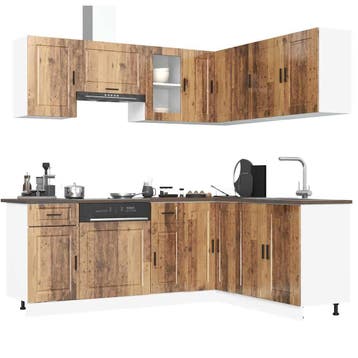 vidaXL 11-delige Keukenkastenset Porto bewerkt hout oud, Verzenden