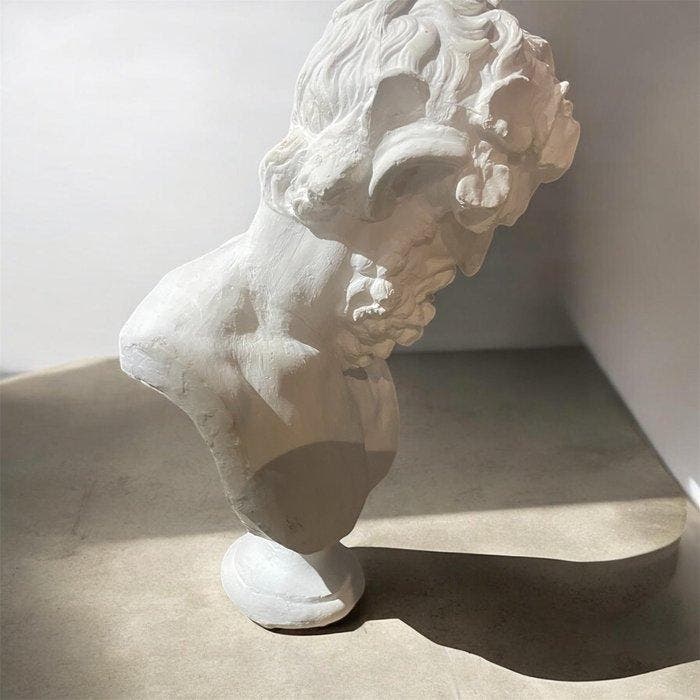 sculptuur, Busto di Sileno - 65 cm - Gips, Antiek en Kunst, Curiosa en Brocante