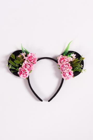 Haarband Mouse Oortjes Bloemetjes Roze Strass Steentjes Minn, Kleding | Dames, Ophalen of Verzenden, Nieuw