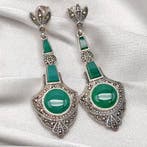 Sans prix de réserve - Boucles doreilles Argent Jade - Jade
