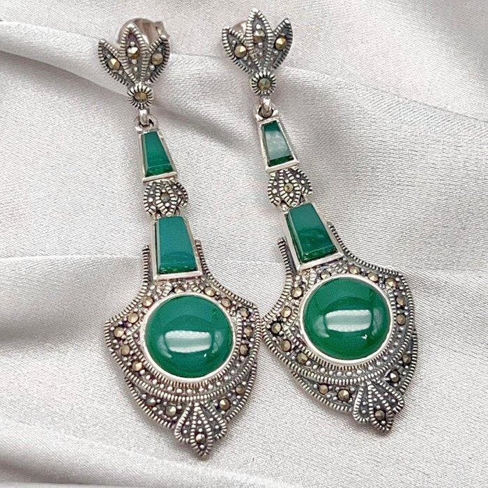 Sans prix de réserve - Boucles doreilles Argent Jade - Jade, Bijoux, Sacs & Beauté, Boucles d'oreilles