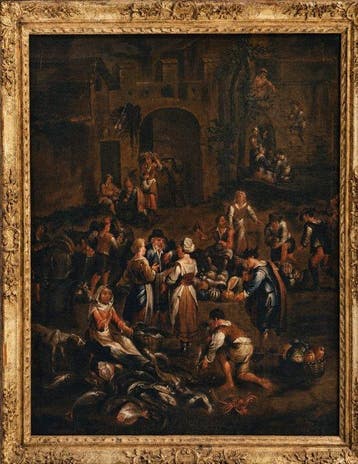 Dirck de Vries (act. 1590-1612), Navolger van - Mercato del, Antiek en Kunst