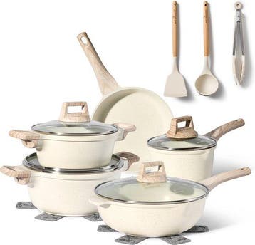 2dekans | Just Perfecto 14 Delige Pannenset Inductie - Beige, Ophalen of Verzenden, Nieuw