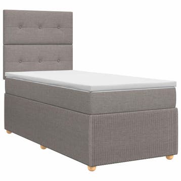 vidaXL Boxspringbed met matras met hoofdeinde Taupe 90 x 190, Maison & Meubles, Verzenden