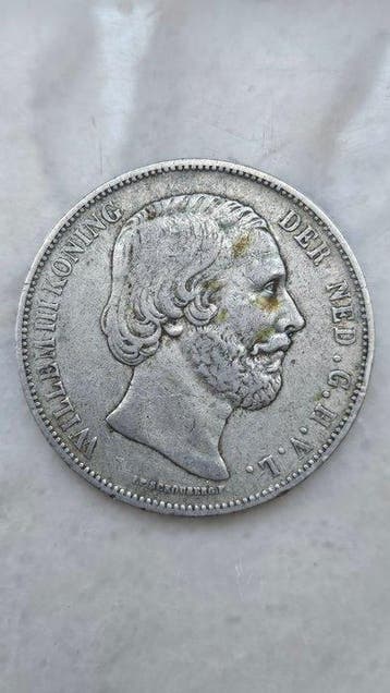 Nederland. Willem III. 2 1/2 Gulden 1872 (Zonder, Postzegels en Munten