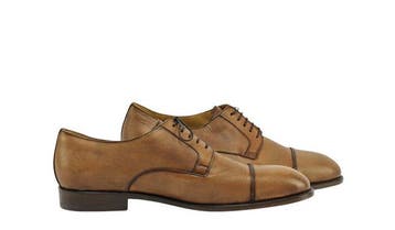 TESTONI - 8 UK - 42 IT - Iseo Derby Shoes Antique Caviar, Nieuw