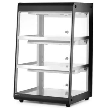 Warmhoudvitrine | Zwart | 50°C/70°C | Statisch | 3 Niveaus, Verzenden, Nieuw in verpakking