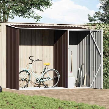 vidaXL Brandhoutschuur 245x98x159 cm gegalvaniseerd staal, Verzenden, Nieuw