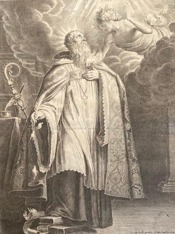 Cornelis van Caukercken (1626-1681) - SantAgostino riceve, Antiek en Kunst, Antiek | Overige Antiek