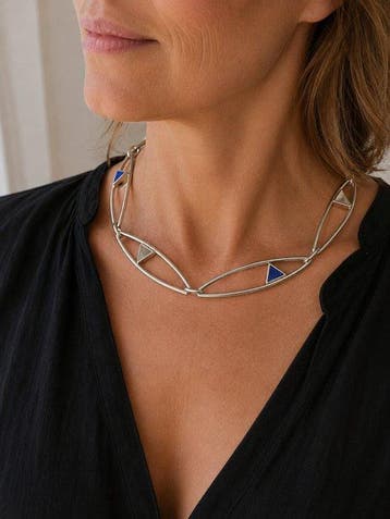 Zonder minimumprijs - Halsketting Zilver Lapis lazuli, Nieuw