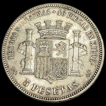 Spanje. Gobierno Provisional. 5 Pesetas 1870. *18-70* SNM