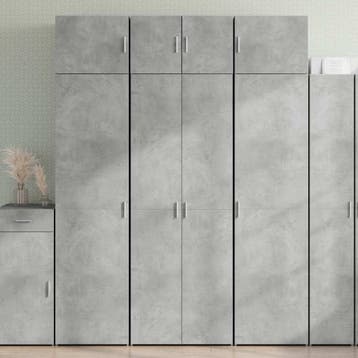 vidaXL Opbergkast 70x42,5x225 cm bewerkt hout betongrijs, Verzenden, Nieuw