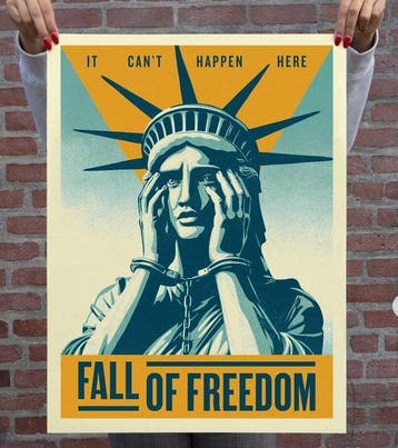 Shepard Fairey (OBEY) (1970) - Fall of Freedom Liberty