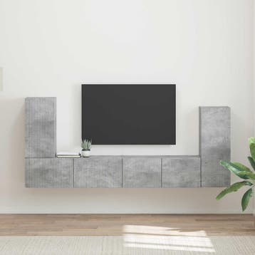 vidaXL Tv-meubelset 4 st Beton Grijs Bewerkt hout, Verzenden