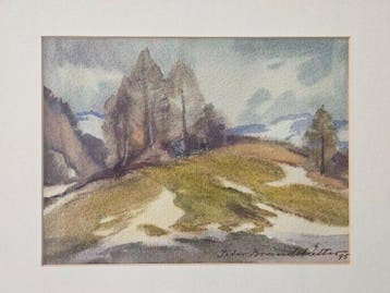 Peter Brandstätter (1917–2015) - Landschaft im Gebirge, Antiek en Kunst, Kunst | Schilderijen | Klassiek