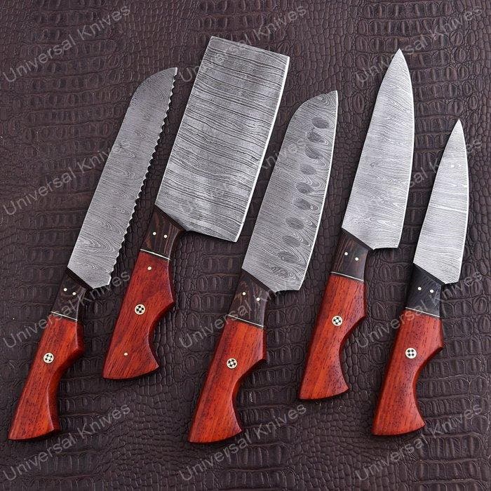 Keukenmes - Chefs knife - Hout, Pakka wood en handgemaakt, Antiek en Kunst, Antiek | Keukengerei