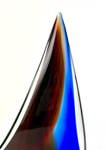 sculptuur, Barca a Vela Sommerso Rosso Blu - 25 cm -