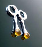 Natuurlijke Baltische amber oorbellen met fossiel