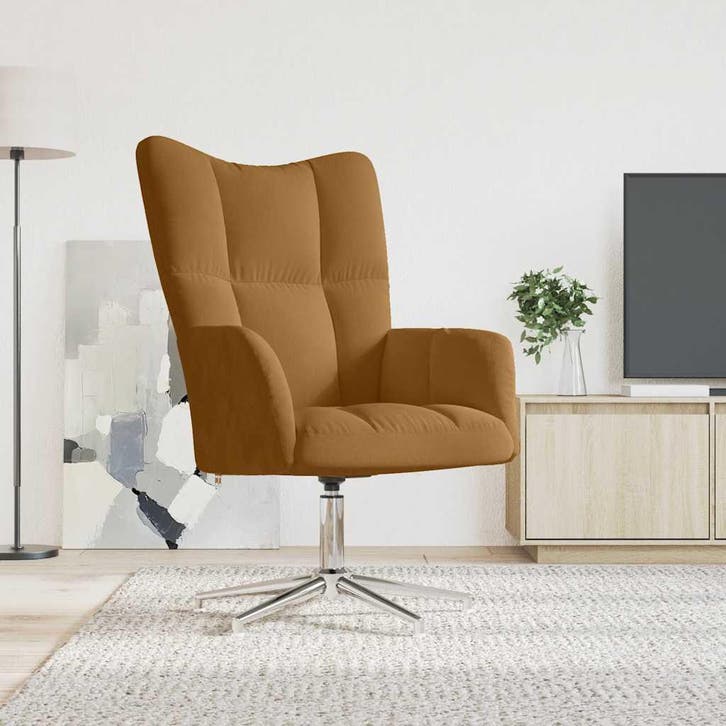 vidaXL Relaxstoel fluweel bruin, Huis en Inrichting, Fauteuils, Nieuw, Verzenden