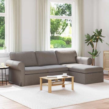 vidaXL bank / zetel Taupe 245 x 138 x 80 cm Stof, Verzenden