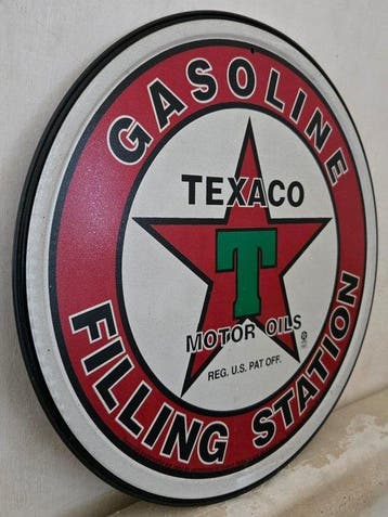 Texaco - Texaco-bord - Texaco - Reclamebord - Aluminium