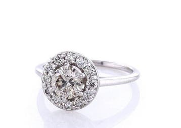 Zonder minimumprijs - Ring - 14 karaat Witgoud - 0.87ct. tw., Nieuw