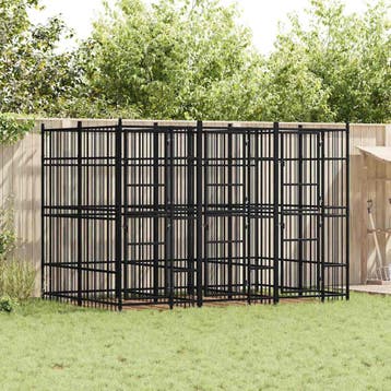 vidaXL Hondenkennel 5,53 m² staal, Dieren en Toebehoren, Verzenden, Nieuw