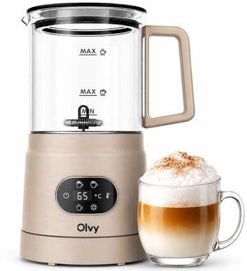 Olvy Melkopschuimer Glas - Elektrische Melkopschuimer 500W -, Verzenden