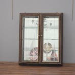 Vitrine - double porte - Bois, Verre - miroir, verre meulé