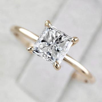 Ring - 14 karaat Geel goud - 1.01ct. tw. Diamant