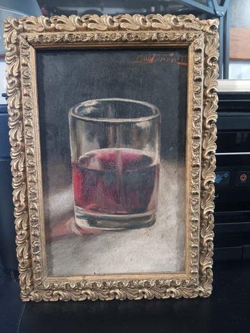 Bruno Ferrati (1892-1963) - Bicchiere con vino rosso, Antiek en Kunst
