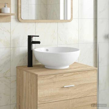 vidaXL Badwasbak Matte Zwart 44 x 44 x 16 cm Metaal, Verzenden, Nieuw