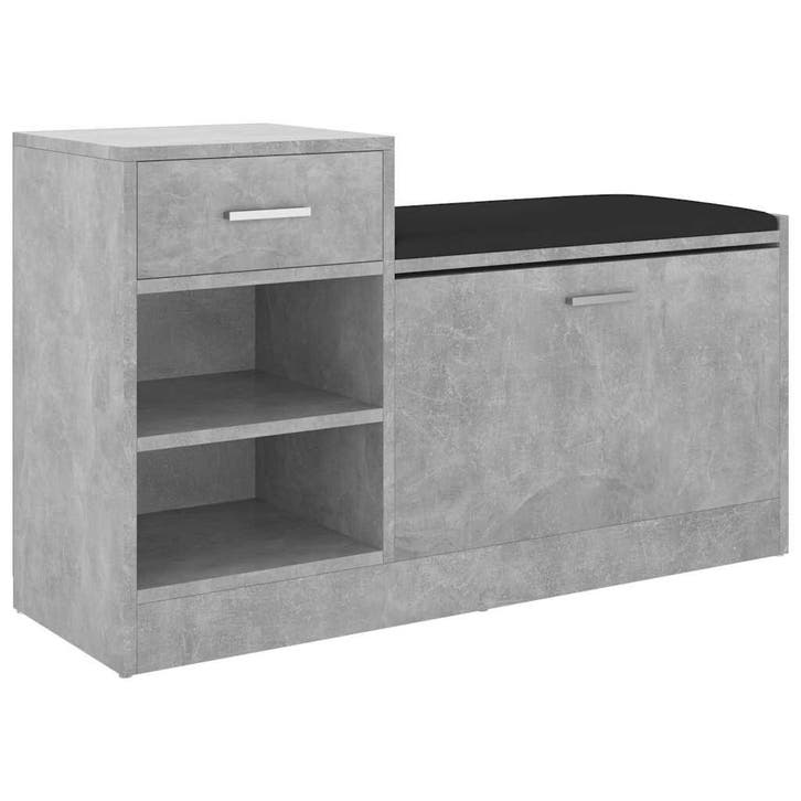 Schoenenbank 94,5cm betongrijs | Retour Deal 40% Korting!, Huis en Inrichting, Kasten | Vitrinekasten, 25 tot 50 cm, Nieuw, Overige houtsoorten