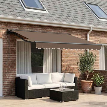 vidaXL Elektrisch Uitschuifbare Zonneluifel Taupe 3,5 x 2 m, Verzenden