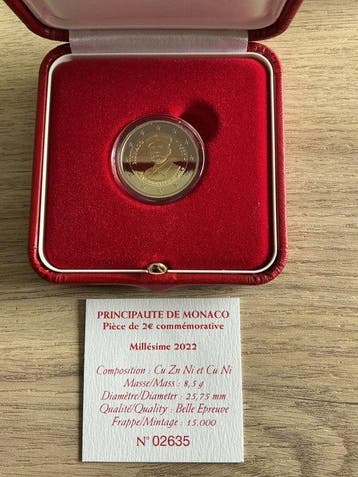 Monaco. 2 Euro 2022 Albert Ier Proof