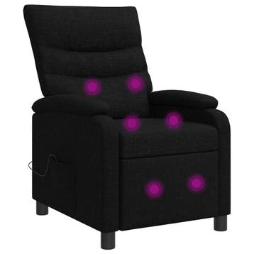 vidaXL Massage Relaxstoel Zwart Stof, Verzenden
