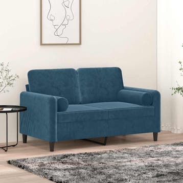 vidaXL Sierkussens 2 st 15x50 cm fluweel blauw, Huis en Inrichting, Verzenden, Nieuw